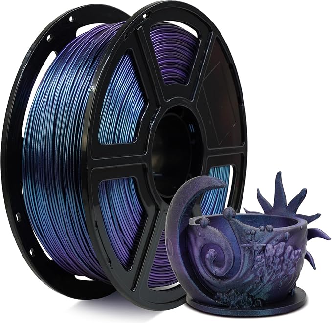 FLASHFORGE Chameleon Gradient Rapid PLA Filament Burnt Titanium & Nebula Purple, High Flow Speedy Filament 1.75mm Max 500mm/s Fast Printing, Displays Shimmering Effects from Various Angles and Light