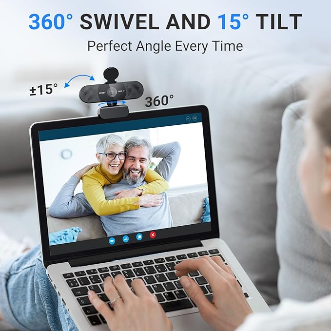 EMEET 2024 Upgraded C960 Webcam for PC, Autofocus, 1080P HD, 73° View Angle, Computer Camera w/Privacy Cover and Microphone, Plug and Play USB Webcam for Video Calling/Zoom/Teams/Google Meet