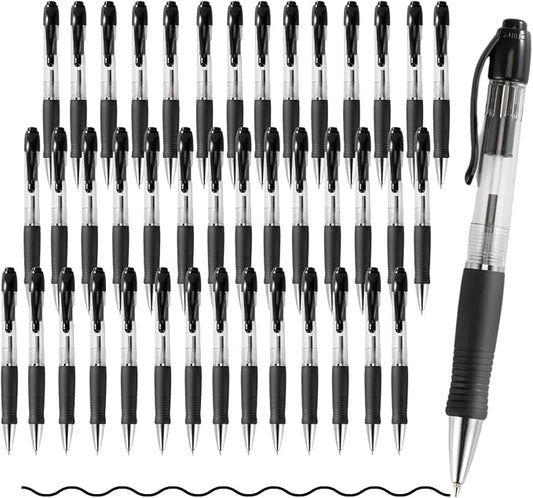 BallPoint Pens Bulk, 100 Pack (BLACK Ink), No Bleed Black Ink with soft Grip, Click Pens for Office Home and School, Retractable Ballpoint Pens, Medium Point, 1.00MM Smooth Writing (Black)