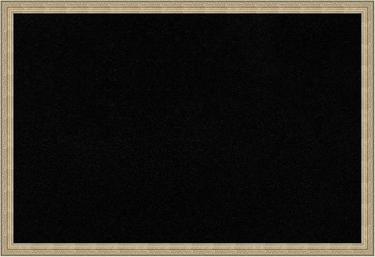 Amanti Art Black Cork Board for Wall, 26x38 Vision Board with Champagne Frame, Large Corkboard Office Decor for Home Organization, Traditional Corkboard Pinboard to display items for home organization
