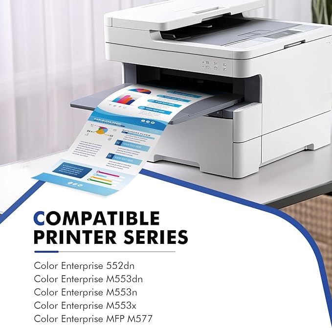 508A 508X M553 Toner Cartridge Set 4 Pack Replacement for HP 508A M553 508X CF360A CF361A CF362A CF363A for HP Enterprise M553dn M577 M553X M553N 553 Printer Ink New Version (BK/C/Y/M)