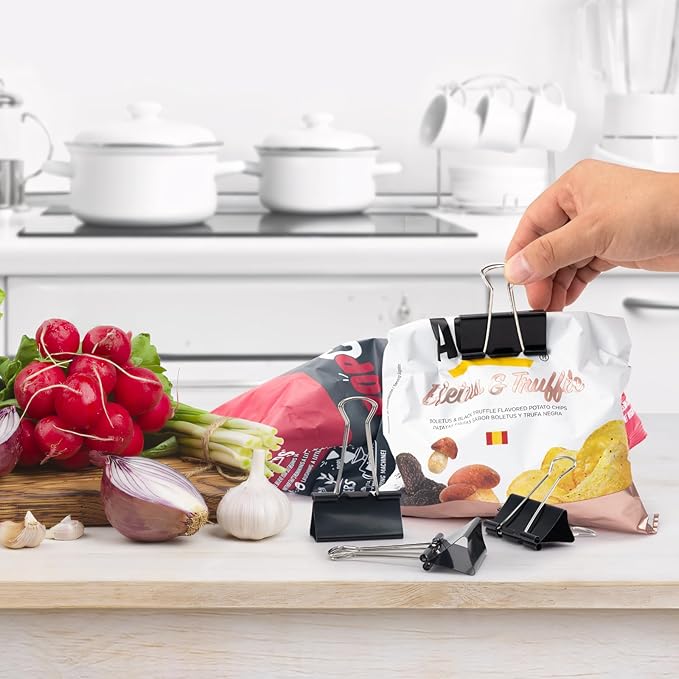 2 Inch 24 Pack Extra Large Binder Clips, Jumbo Paper Clips, Big Paper Clamps, Binder Clips Large Size for Home, School and Office Supplies