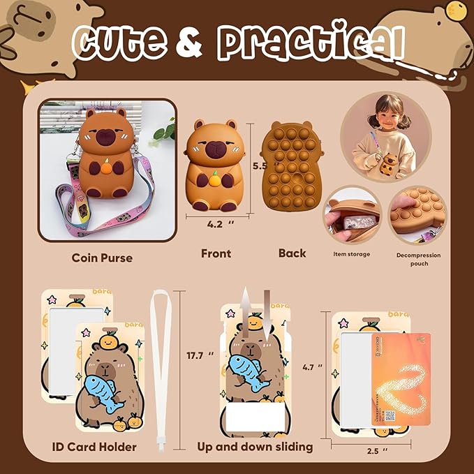 Capybara Stationery Gifts Set for Kids,28 Pcs Kawaii School Supplies Kit with Pencil Case,Notebooks,Erasable Pens,Stickers-Cute Back to School,Easter,Birthday & Christmas Gift Box