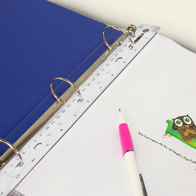 BAZIC Plastic Clear Rulers 12 inch (30cm), Inches Centimeter Metric Ruler Measuring Long Ruler, Straight Edge Ruler for Students School Supplies, 4-Pack