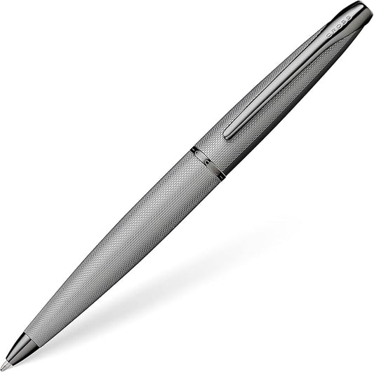 Cross ATX Refillable Ballpoint Pen Presented in a Luxury Gift Box - Medium Point, Black Ink, Sandblasted Titanium Gray