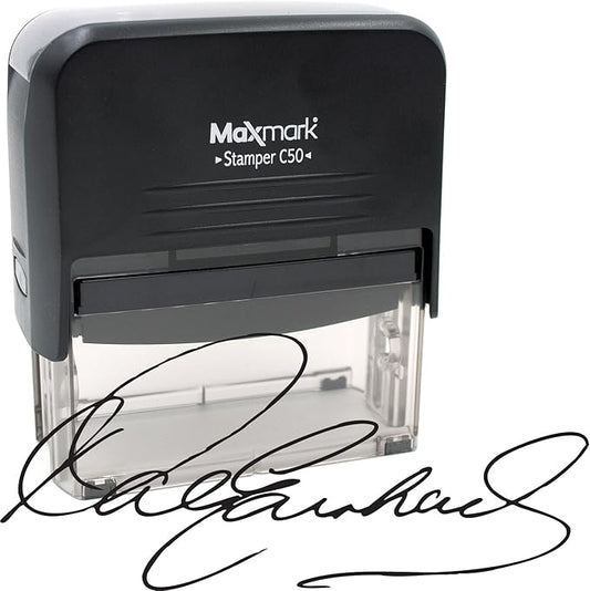 Custom Signature Stamp - Extra Large for Large Signatures Self-Inking Stamp Customized with Your Signature