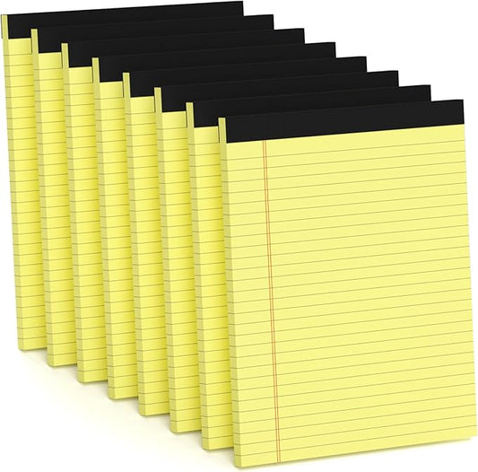 8 Pack Yellow Legal Pads 8.5 x 11 Wide Ruled Note Pads 8.5 x 11 Lined Paper Writing Pads Yellow Notepads 8.5 x 11 Notebook Paper for Work Legal Notepads Yellow Pads of Paper 30 Sheets per Legal Pad