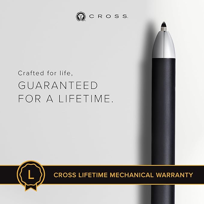 Cross Tech3+ Engraved Refillable Multi-Function Ballpoint Pen with Stylus, Medium Ballpen And Pencil, Includes Premium Gift Box - Satin Black