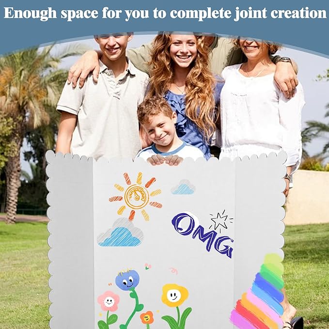 24 Pcs Foldable Presentation Boards,24x36 Inch Tri-Fold Poster Display Boards with A4 Colored Cardboard for Business Exhibits,School Projects and Photo Displays