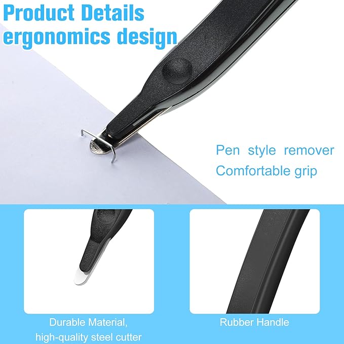 24 Pcs Magnetic Staple Remover Bulk Staple Remover Puller Removing Pen Operation Christmas Tool Gifts Rubberized Office School Gift(Black)
