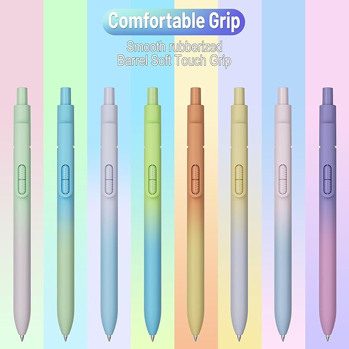 8 PCS Ballpoint Pens,Smooth Writing Pens, 1.0mm Black Ink Pens, Retractable Pens, School Office Supplies