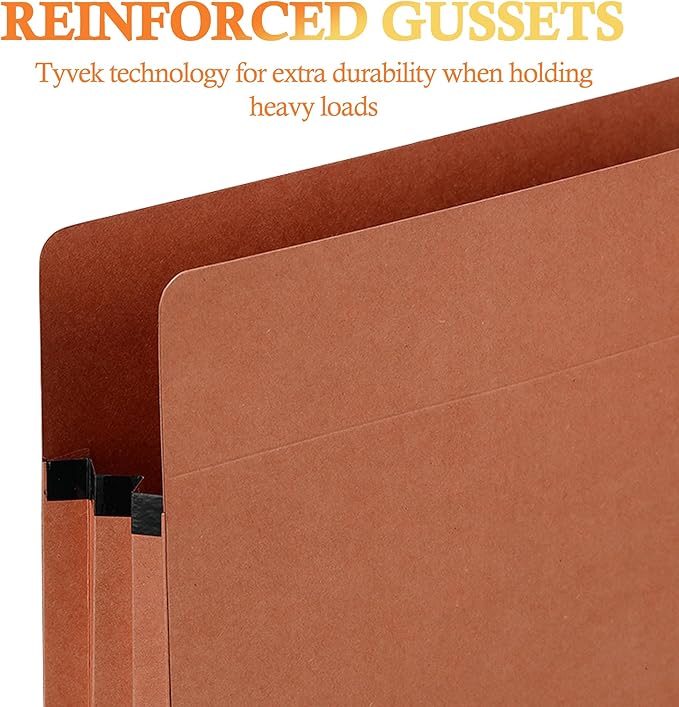 10 Packs Expanding File Pockets,5-1/4"" Expandable Folder Bag,Expandable File Folders Letter Size,Accordion File Organizer for Office,School,Home,Kraft