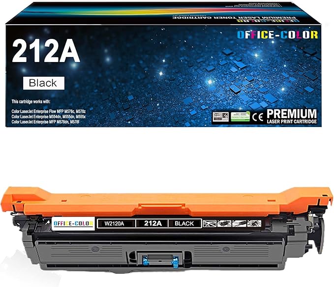 212A Black Toner Cartridges Replacement for HP 212A W2120A Works with Color Laserjet Enterprise M554, M555 Series, Color Laserjet Enterprise MFP M578 Series (1 Pack)