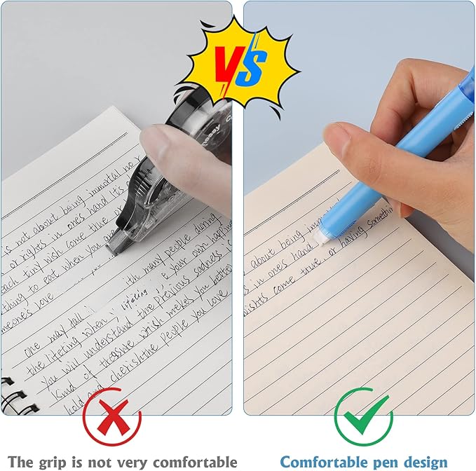 8 Pack Correction Tape Pens, 8 Color Comfortable Pen Shape Correction Pen Tape Pens Easy to Use Applicator for Instant Correction School Office Supplies, 1/5" X 236"