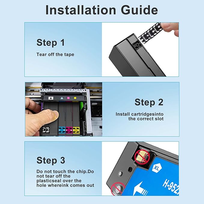 Black High-Yield Ink Cartridge Replacement for HP 952 XL Ink Cartridges Use with Officejet Pro 7740 8210 8710 8720 8740 8715 7720 8725 8730 8216 (4 Packs)