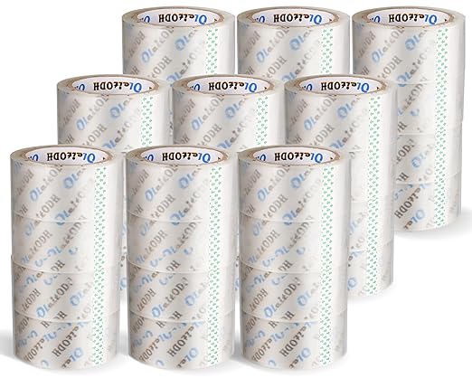 36 Rolls Clear Packaging Tape with Dispenser, 1.88" X 60 yd Shipping Tape Bulk, Total 2160 Yards, 2.7 mil, 3" Core, Heavy Duty Packing Tape Refills for Moving Boxes, Package, Mailing