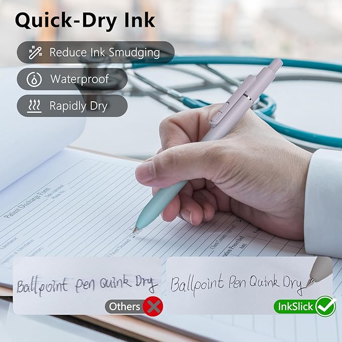 Black Ballpoint Pens, 8Pcs 1.0mm Medium Point Smooth Writing Pen, High-end Long Lasting Ball Pens for Journaling, Home, Office, Supplies, Aesthetic Gifts (Gradient-8pcs)