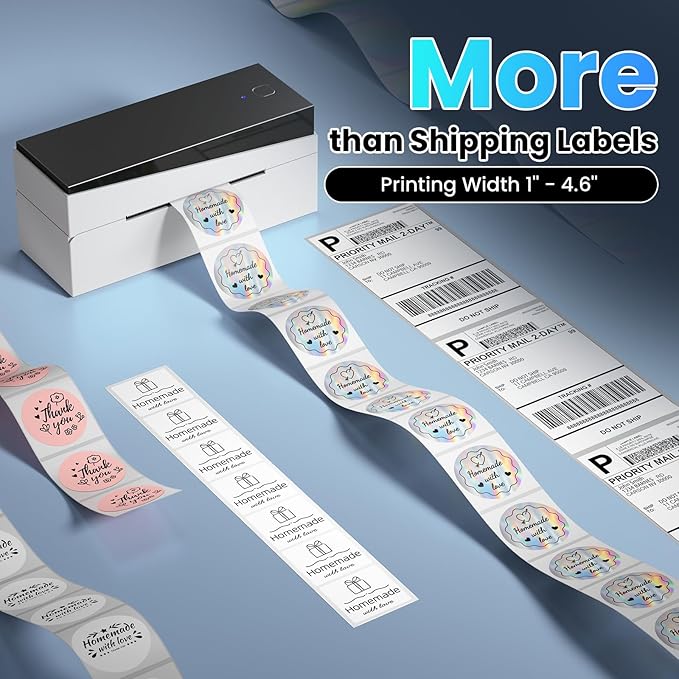 Bluetooth Shipping Label Printer 4x6, 249BT Thermal Label Printer for Small Business, Shipping Packages, Office, Home, Compatible with Amazon, Ebay, USPS