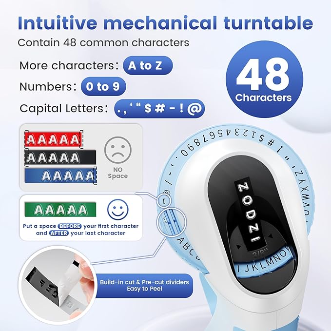 Embossing Label Maker ,Vintage Embossed Label Maker Machine with Tapes,Manual Retro Labeler ,Old School Embosser with 3 Rolls 9mm 3D Embossing Tapes for Home Marking Office Kids DIY Crafting - Blue