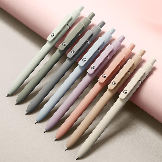 Epakh Gel Pens, 10 Pcs 0.5mm Quick Dry Black Ink Fine Point Smooth Writing Pens High End Series Retractable Aesthetic Ballpoint for Office School Supplies Women Men Gifts(Morandi Color,Classic)