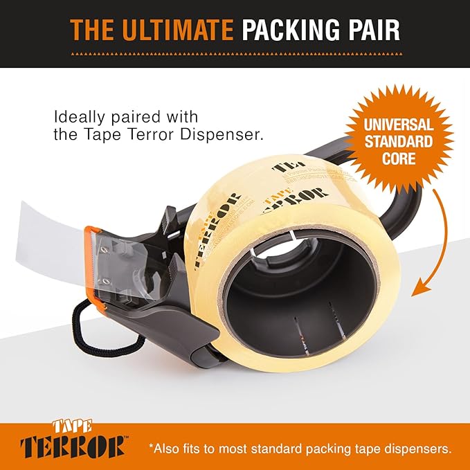 All-Purpose Clear Packing Tape (6 Rolls) - Heavy Duty Tape for Packing, Moving Boxes, Storage, Labeling, Crafts, and More - Shipping, Packaging, School, & Office Supplies (48mm x 50m per Roll)