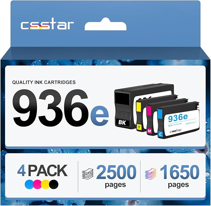 936e Ink cartridges Compatible Replacement for HP OfficeJet Pro 9110b/ 9120b/ 9130b/ 9720e/ 9730e Printers(BK/C/M/Y, 4 Pack)