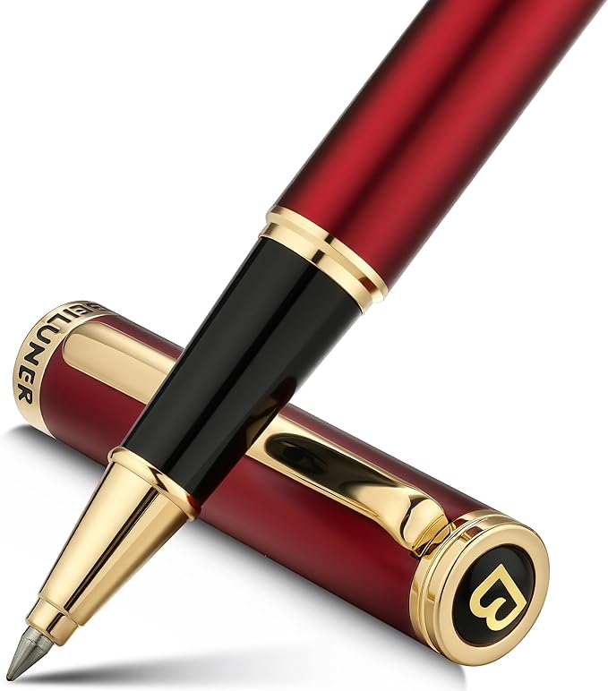 BEILUNER Luxury Rollerball Pen,24K Gold Trim,Noble and Elegant Designs,Schneider Ink Refill, Best Roller Ball Pen Gift Set for Men & Women, Professional, Executive Office, Nice Pens