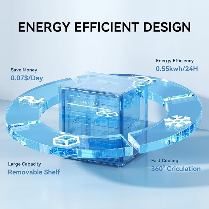 Frestec 1.7 Cu.Ft Mini Fridge with Freezer,Mini Fridge for Bedroom,Small Refrigerator,Dorm Refrigerators with Freezer,Compact Refrigerator for Office,Apartment,Dorm,Bedroom (Black)