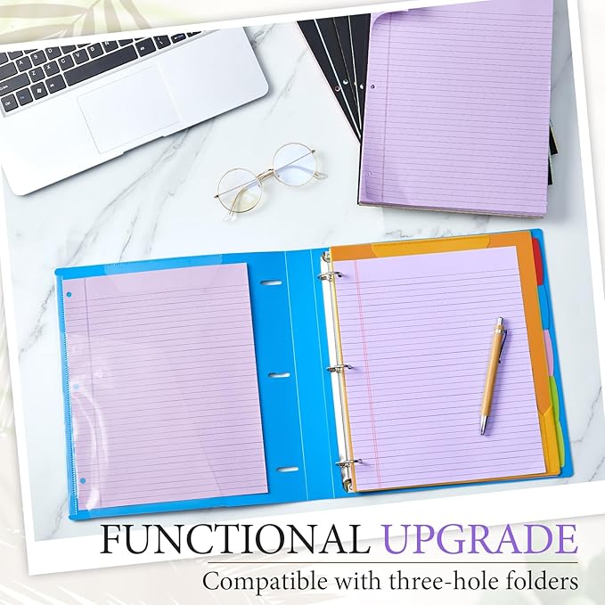 3 Packs 8.5" x 11" Top Spiral Notebook with 3 Hole Punched Legal Pads College Ruled Notepad 50 Sheets Hard Cardboard Paper Wirebound Notepad for Office School Business (Purple)