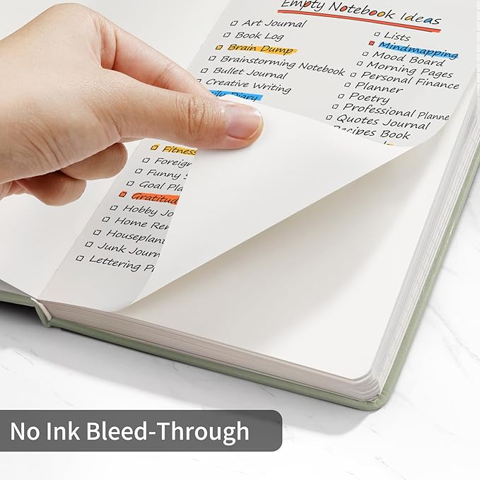 Annecy Blank Journal Notebook, Medium 5.5x 8.25, 160 Pages 100GSM Writing Paper, A5 Grey Green Faux Leather Cover with Pen Loop