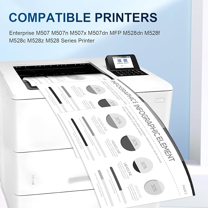 89A Black Toner Cartridges Compatible 89A CF289A 89X CF289X (with Chip) for Laser Jet Enterprise M507 M507n M507dn M507x MFP M528dn M528f M528c M528z M528 Series Printer (2-Pack)