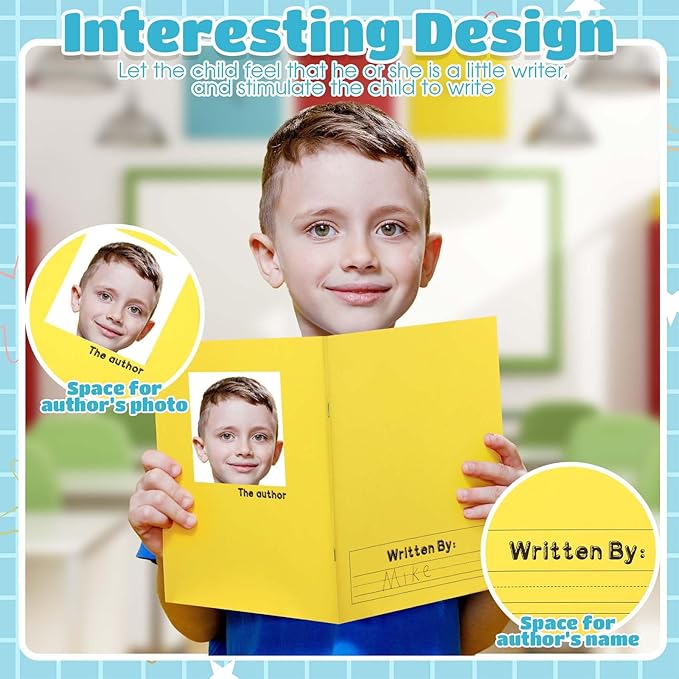 Henoyso 24 Pcs 120 Pages Primary Composition Notebooks K-2 9 3/4 x 7 1/2 Inch Journals Primary Journals Blank Books for Kids to Write Stories Kindergarten (Colorful)