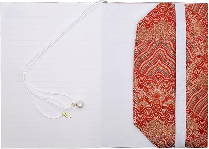 BLBMH A5 Book Covers with Bookmarks Adjustable Fabric Paperbacks Book Cover for Privacy Hardcover Softcover Novels Notebook Protector Fit for 5.5x8.3 inch - Chinese Red