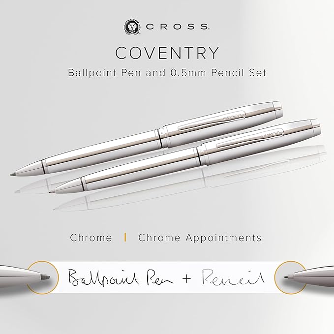 Cross Coventry Polished Chrome Pen and Pencil Gift Set