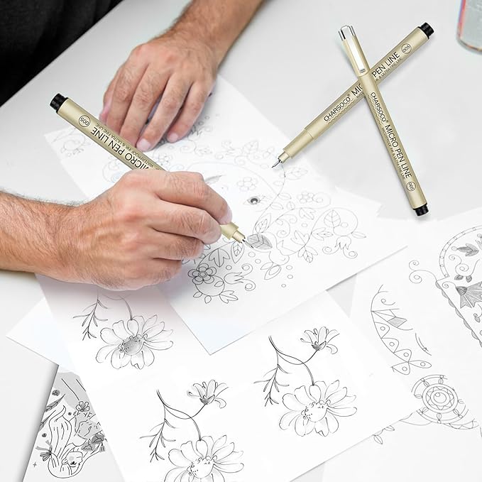 003 Micro Pen, Black Fine Point Pen with Waterproof Archival Ink, 0.15mm Fineliner Ink Pens for Artist Illustration, Sketching, Anime, Manga, Technical Drawing and Scrapbooking