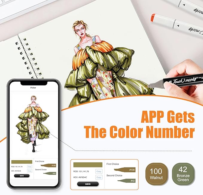 168+2 Colors Alcohol Markers with Free App, Chisel Tip and Fine Tip, Dual Tip Alcohol-Based Marker set for Artist Adult, Art Marker for Painting, Coloring, Sketching and Drawing,Great Gift Idea