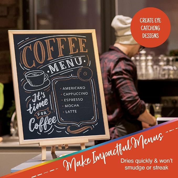 Crafts 4 All Liquid Chalk Markers for Blackboard Signs, Bistro Menu, Car Window Glass - Dry Erase, Washable - 25 Colored Chalk Pens w/Reversible Tips & Tweezers - Bonus White Chalkboard Marker