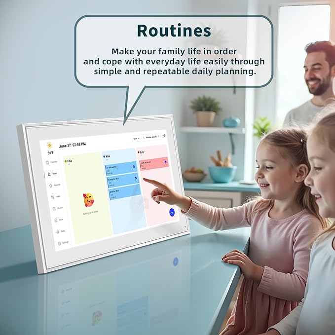 Digital Calendar, 15.6 Inch Wall Planner Digital Calendar & Chore Chart, IPS HD Touchscreen Interactive Display for Family Schedules, 2025 Calendar Share Photos/Schedules Instantly