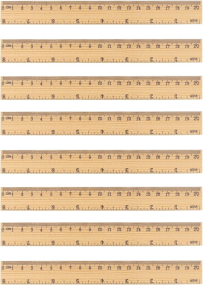 144 Packs Wooden Rulers, 8 Inch Double Sided Wood School Ruler for Home, Student, Office Use, 2 Scale,by GNIEMCKIN