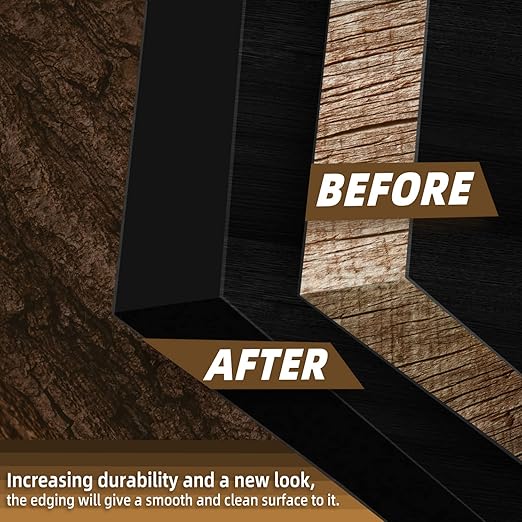 GSCIT Club Black Edge Banding, 1 inch x 25ft Melamine Edge Banding with Hot Melt Adhesive Preglued Cabinet Edge Banding Flexible Black Veneer Edging