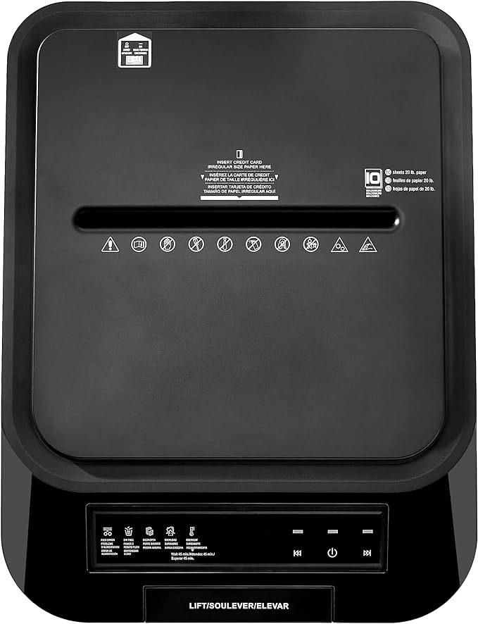 Amazon Basics 200-Sheet Auto Feed Cross Cut Paper Shredder with Pullout Basket, Black