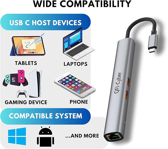 6-in-1 USB-C Hub Bundle with Portable USB-C to HDMI Adapter (4K)