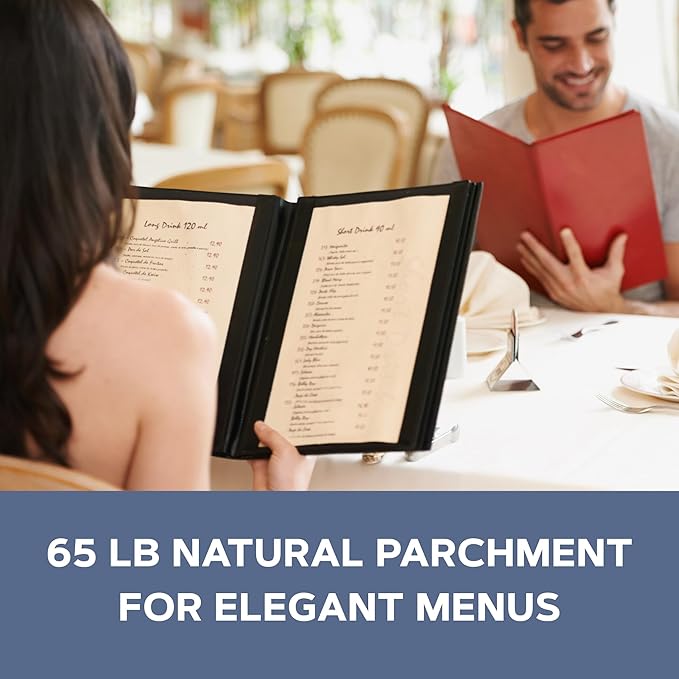 50 Natural Parchment 65lb Cover Paper Sheets 8.5X14 Inches Cardstock Weight Colored Sheets 8.5" X 14" (8.5X14 Inches) Legal|Menu Size - Printable Old Parchment Semblance