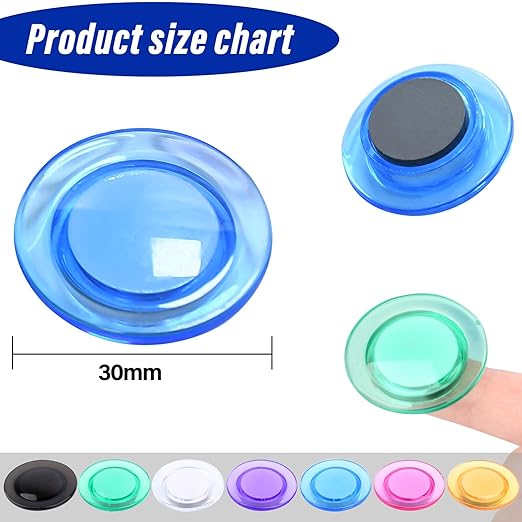 42 Pack Fridge Magnets,30MM Refrigerator Magnet, 7 Colors Colorful Locker Magnets, Strong Small Magnet for Whiteboard, Map, Kitchen, Office