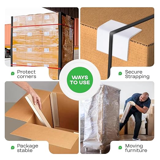 IDL Packaging Cardboard Edge Protectors 2" x 2" x 12", Full Pallet of 5,746 pc, White - V-Board Reinforced Corner Protectors - Regular-Duty Cardboard Corners for Shipping