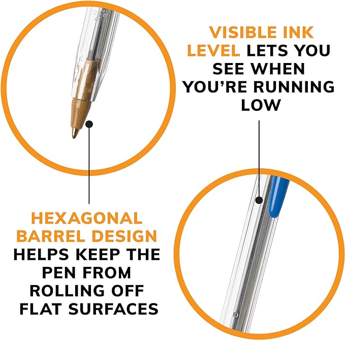 BIC Cristal Xtra Smooth Blue Ballpoint Pens, Medium Point (1.0mm), 24-Count Pack, Extra Smooth and Reliable Ballpoint Pens