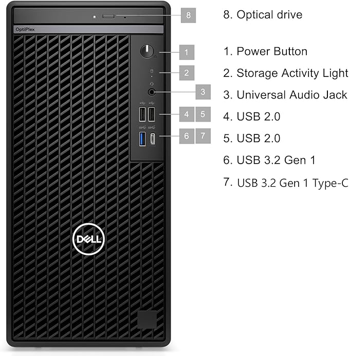 Dell Desktop Computers, 3030 Tower Desktop PC, 14th Gen Intel Core i5-14400 (Beat i7-13620H), 32GB DDR5 RAM, 1TB PCIe SSD, WiFi Adapter, DisplayPort, HDMI, Type-C, Keyboard and Mouse, Windows 11 Pro