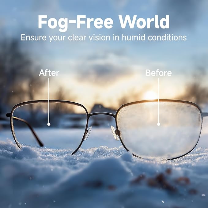 220 Count Anti Fog Lens Wipes for Eyeglasses, [Pre-Moistened Individually Wrapped Wipes] [Non-Scratching & Non-Streaking] Cleaner Wipes for Glasses, Sunglass, Phone Screen Camera Lens, Goggles