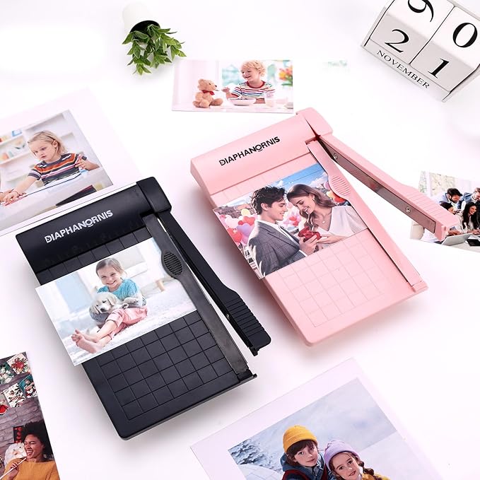 Guillotine Paper Trimmer, Mini Compact Paper Cutter, 1/4-Inch Grid for Precision Cutting, Straight Cuts Up to 3 Sheets, Perfect for Photos,Coupons,Card Making and Small Craft Projects (Grey)