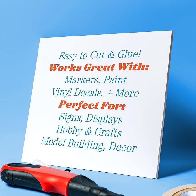 Flipside Products 20" x 30" White Foam Board, Arts and Crafts, 3/16" Thick, Presentations, Signboards, Backing Board, Display, Pack of 10